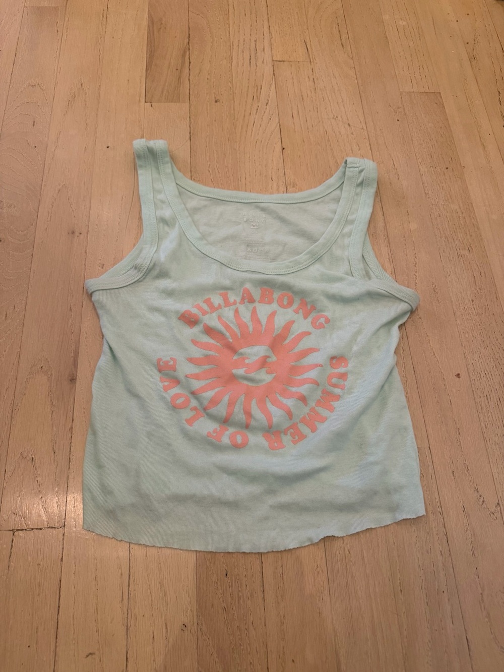 Billabong Mint Green Tank with Coral Sun Logo